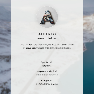 Plakát Zasněžená krajina minimalismus modrá voda
