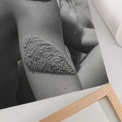 Dekorativní plakát muž s texturou písku v detailu přírodní harmonie
