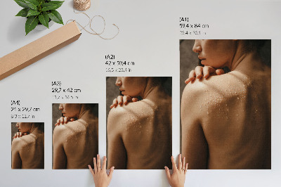 Plakát Kapky vody na kůži, přirozená elegance