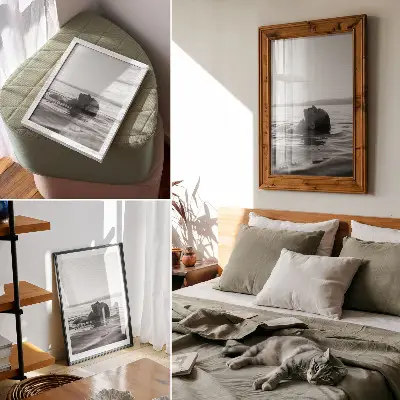 Plakát na zeď černobílá estetika v minimalistickém a elegantním stylu
