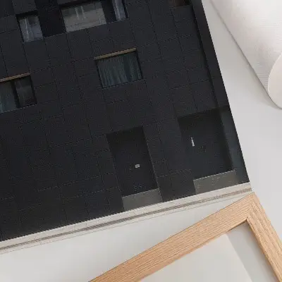 Nástěnný plakát minimalistická fasáda s harmonií geometrických tvarů