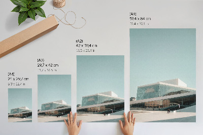 Plakát Skleněná architektura v minimalistickém prostředí