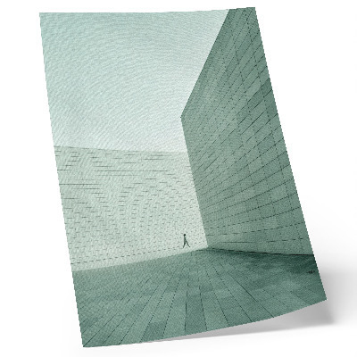 Plakát na zeď Šedé geometrické stěny minimalismus postava