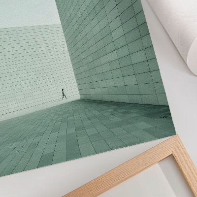 Plakát na zeď Šedé geometrické stěny minimalismus postava