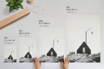 Nástěnný plakát surová geometrie v minimalistickém černo-bílém provedení