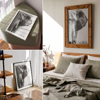 Plakátový obraz monochromatická atmosféra se zmačkanou kůží v elegantním stylu
