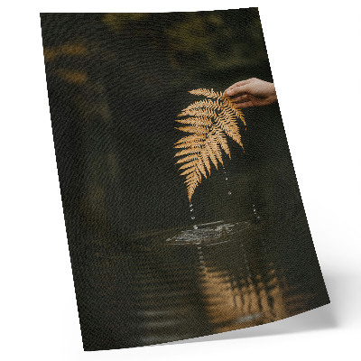 Plakát na zeď Kapradina nad vodou, harmonické kapky, odraz