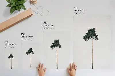 Plakát osamělý strom na světlém minimalistickém pozadí