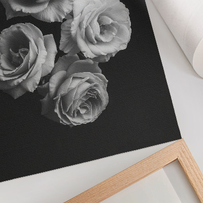 Nástěnný plakát Černobílé růže minimalismus klasika elegance