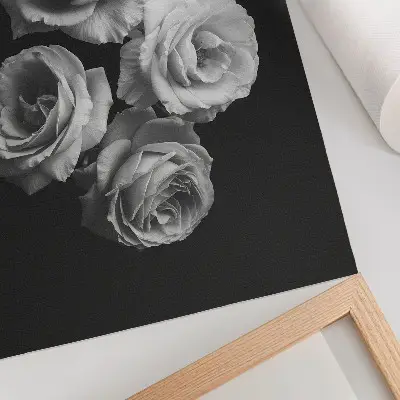 Nástěnný plakát černobílé růže v minimalistickém a elegantním stylu