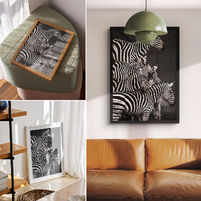 Dekorativní plakát Zebra kontrastní černé a bílé svislé čáry