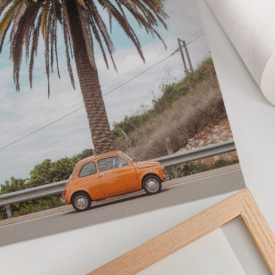 Nástěnný plakát Palma retro auto příroda bezstarostná