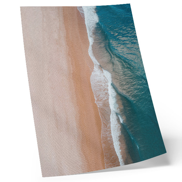 Plakát Vlny oceánu se minimalisticky setkávají s pláží