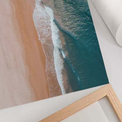 Plakát Vlny oceánu se minimalisticky setkávají s pláží