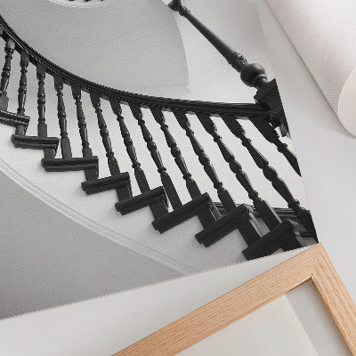 Plakát na zeď Točité schodiště černá a bílá elegance moderna