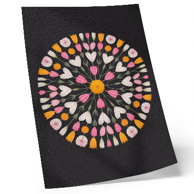 Dekorativní plakát Květiny mandala tmavé pozadí abstraktní styl