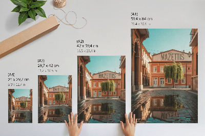 Plakát Teplé barvy městské architektury odraz