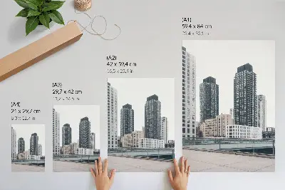 Dekorativní plakát moderní mrakodrapy v minimalistickém stylu