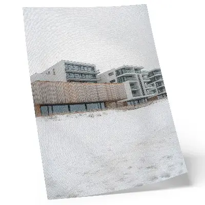 Nástěnný plakát moderní budovy v minimalistickém architektonickém stylu
