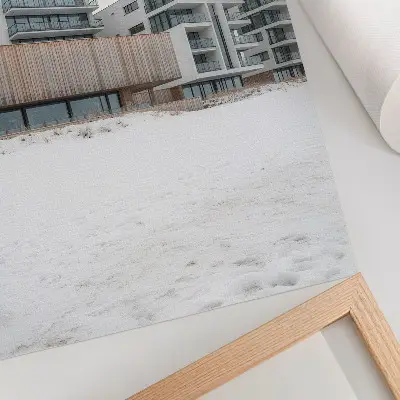 Nástěnný plakát moderní budovy v minimalistickém architektonickém stylu