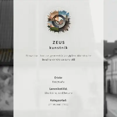 Plakát okouzlující ulice s květináči v teplých barvách