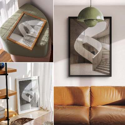 Nástěnný plakát Moderní točité schodiště v elegantním interiéru