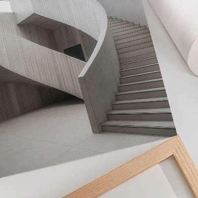 Nástěnný plakát Moderní točité schodiště v elegantním interiéru