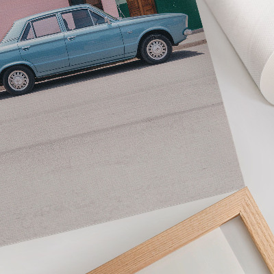 Plakátový obraz Klasické auto pastelové budovy retro kouzlo