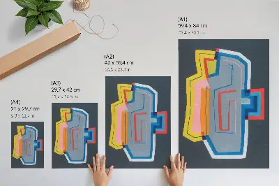 Plakát na zeď abstraktní tvary v energických barvách v moderním stylu