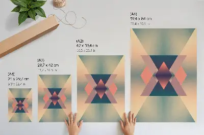 Plakát na zeď geometrické tvary v elegantních pastelových barvách
