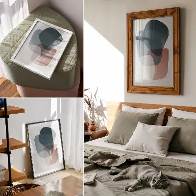Plakátový obraz prolínání tvarů v minimalistickém a elegantním stylu