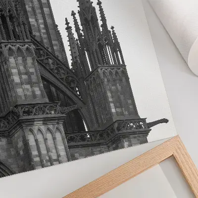 Plakát gotická architektura se složitě zdobenými kontrasty