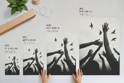 Plakát minimalistický motiv Ruce vzhůru