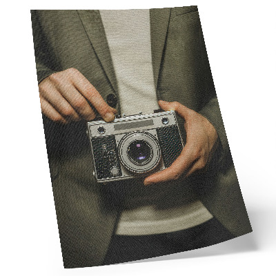 Nástěnný plakát Retro fotoaparát ruce elegantní retro styl