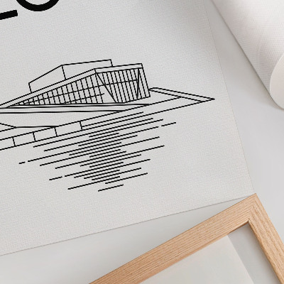 Dekorativní plakát Černobílý kontrast moderní architektury text