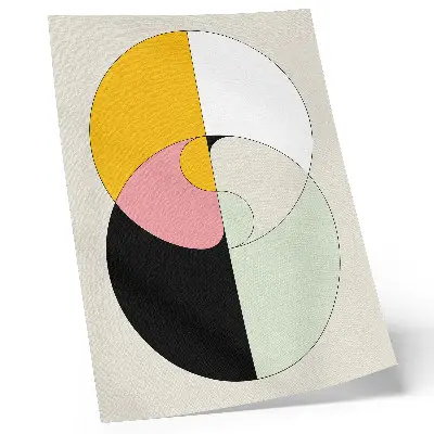 Plakát geometrické kruhy v minimalistickém stylu s kontrastními barvami