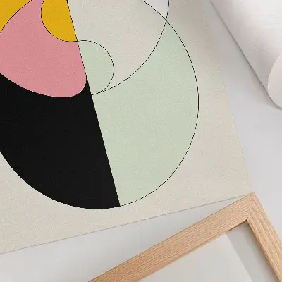 Plakát geometrické kruhy v minimalistickém stylu s kontrastními barvami