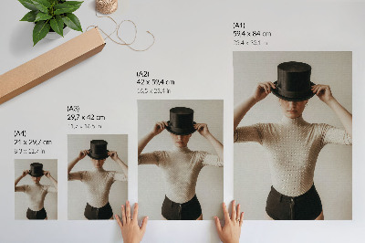 Plakát na zeď Retro elegance cylindr jemnost minimalismus
