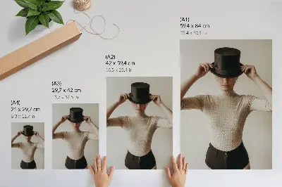 Plakát na zeď retro elegance cylindr v minimalistickém stylu