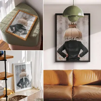 Plakát rafinované stínidlo, elegantní oblek a kontrast textur