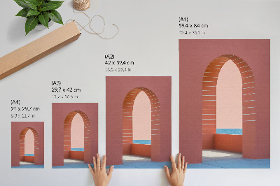 Dekorativní plakát Pastelové oblouky moře minimalistická architektura