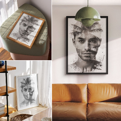 Plakát na zeď Působivý mužský obličej v minimalistickém stylu