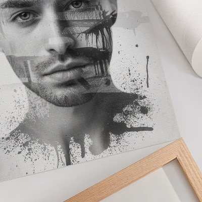 Plakát na zeď Působivý mužský obličej v minimalistickém stylu