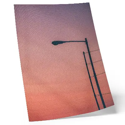 Nástěnný plakát moderní minimalistická lampa s motivem romantického západu slunce