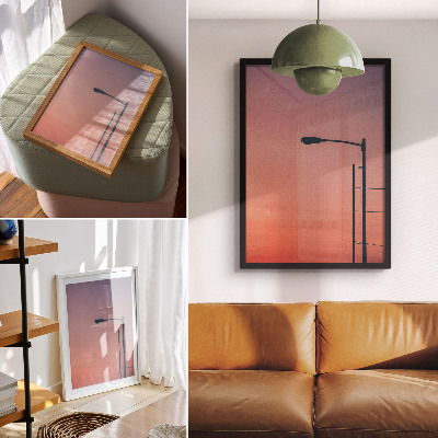 Nástěnný plakát Minimalistická lampa romantický západ slunce moderna