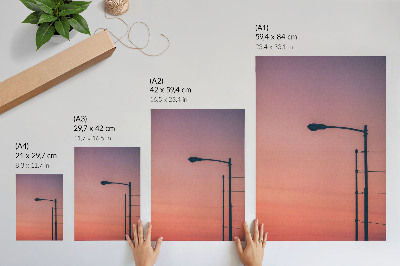 Nástěnný plakát Minimalistická lampa romantický západ slunce moderna