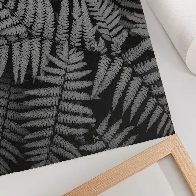 Plakát smyslná kapradina v černobílém provedení se symetrií a elegancí