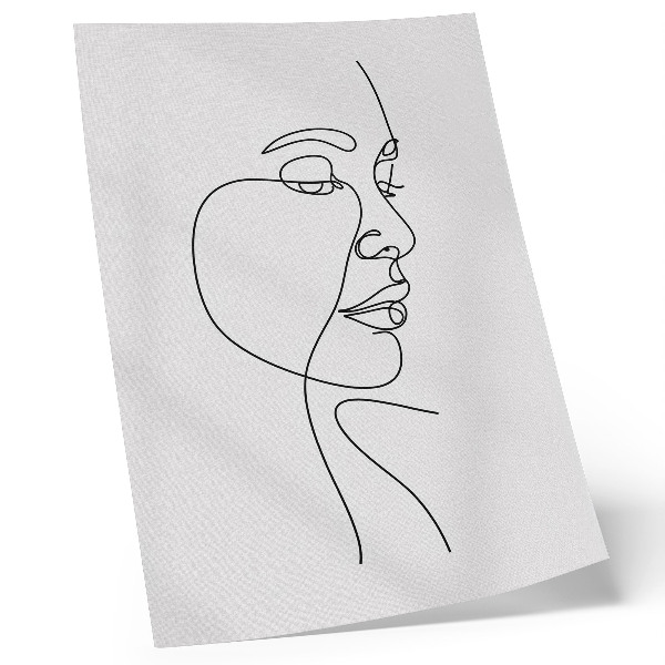 Plakát na zeď Minimalistická linkovaná grafika obličeje bez zbytečných detailů