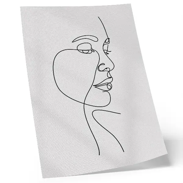 Plakát na zeď minimalistická linkovaná grafika obličeje