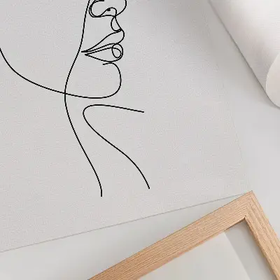 Plakát na zeď minimalistická linkovaná grafika obličeje